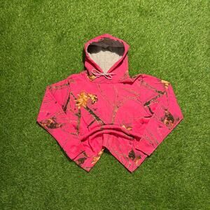 Mossy Oak Pink Camo Hoodie Pullover Hunting Outdoor Sweatshirt Size